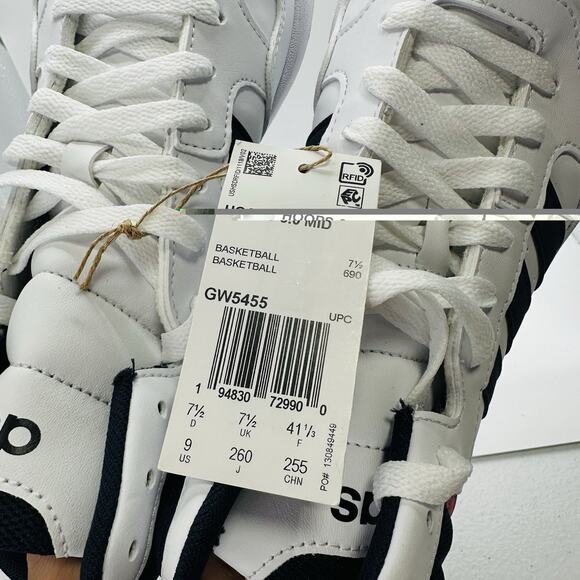 Adidas Hoops 3.0 Mid White Black Womens Size 9 Basketball Sneakers GW5455 - Picture 6 of 8